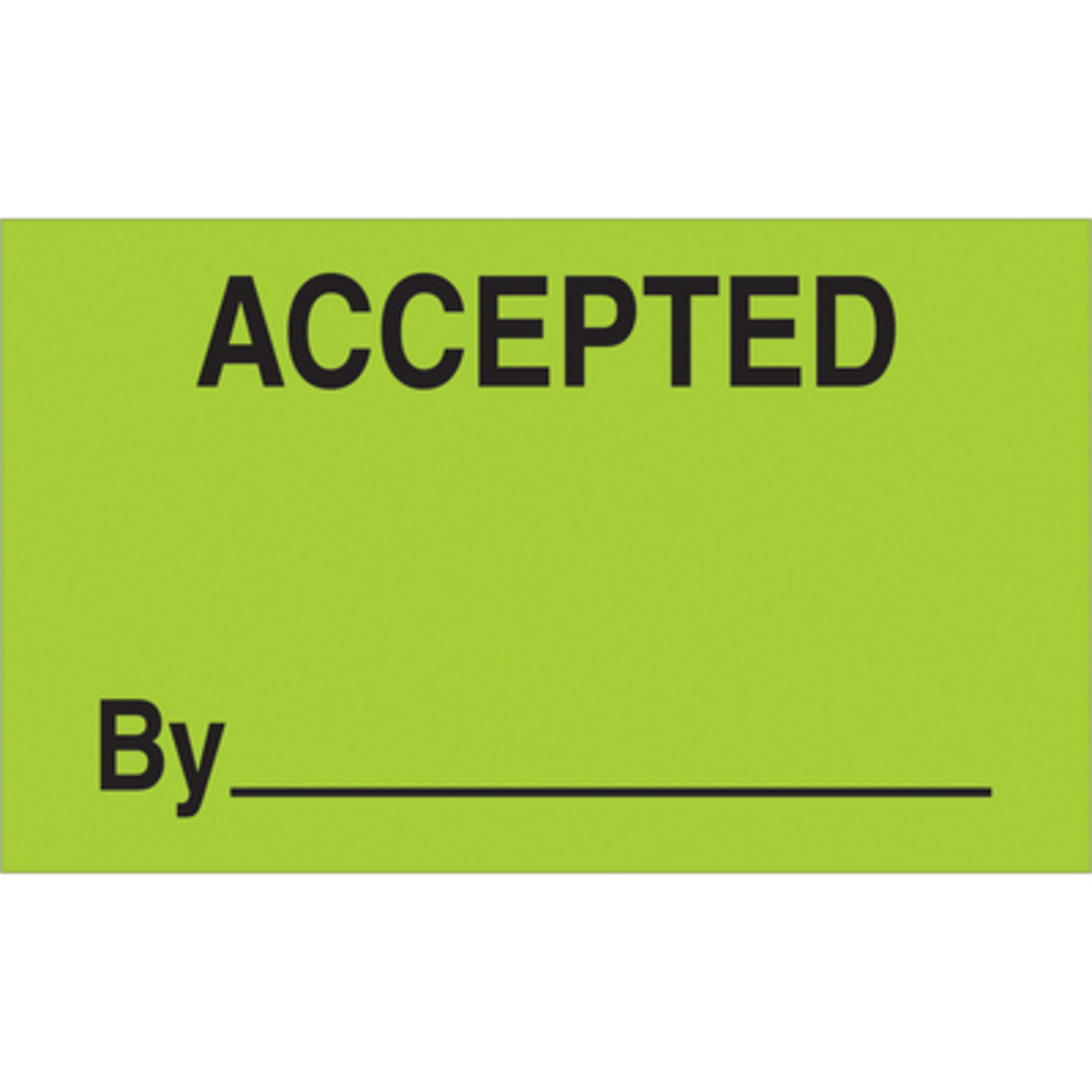 3 x 5in. - "Acce By" (Fluo Green Label 500/CS, Model# DL3301